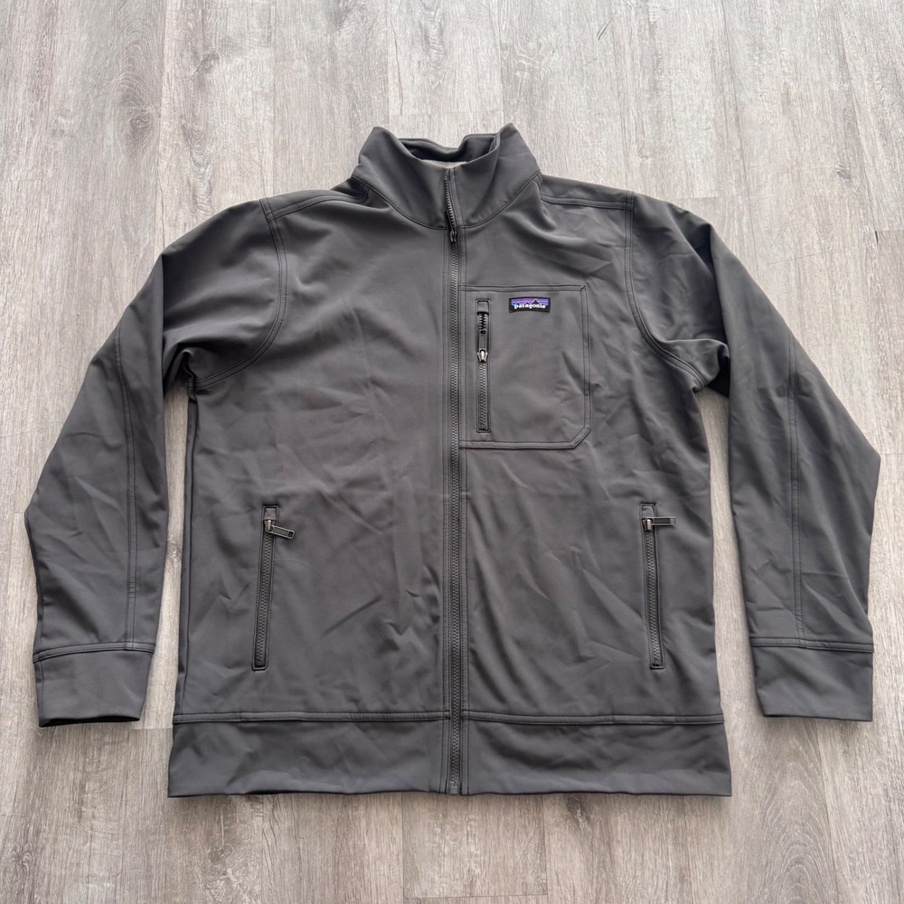 Patagonia Adze Hybrid Softshell Jacket Mens Large Gray Full Zip STY27375